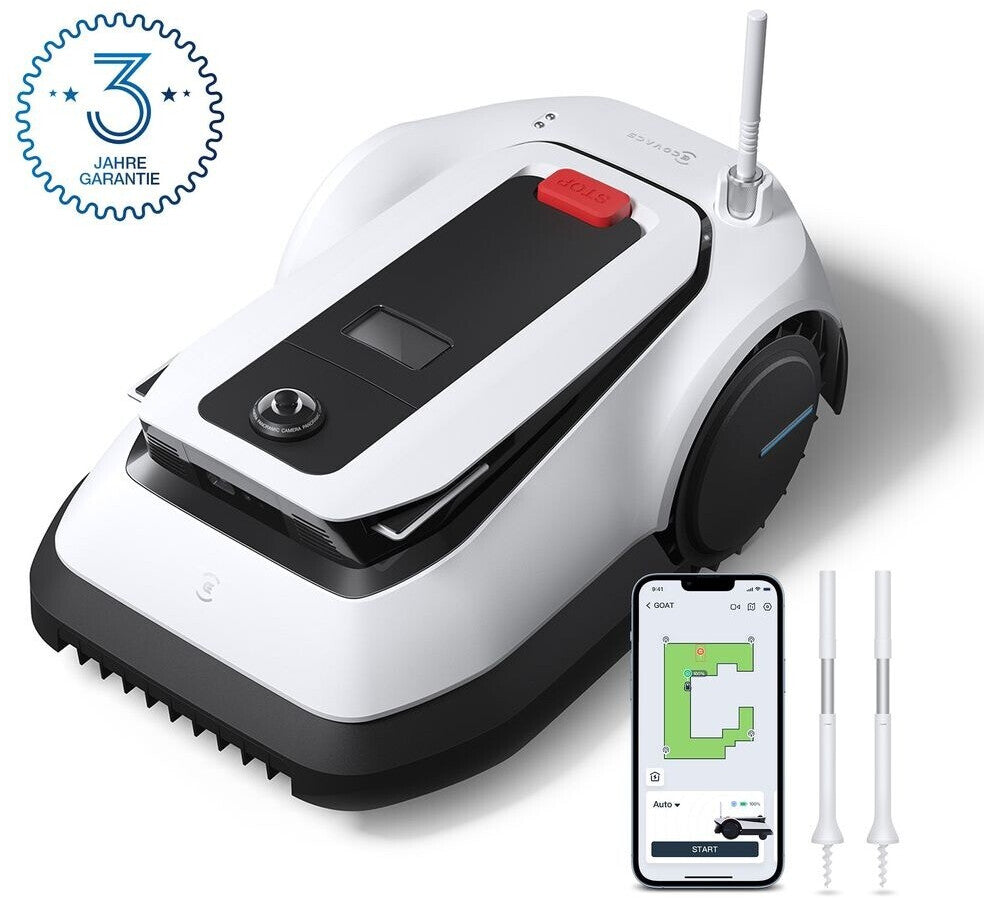ECOVACS GOAT G1 Robot Cortacésped – TrueMapping, AIVI 3D, Sin Cable, hasta 1600 m²